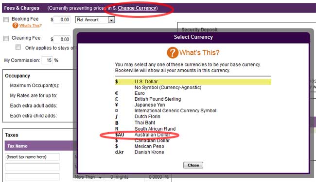 Using Australian Dollars for your Vacation Rental
