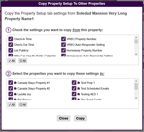 Vacation Rental Copy Settings To Other Properties Popup Menu Vacation Rental Copy Settings To Other Properties Popup Menu