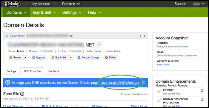 SPF Records GoDaddy Use Classic DNS Manager Link